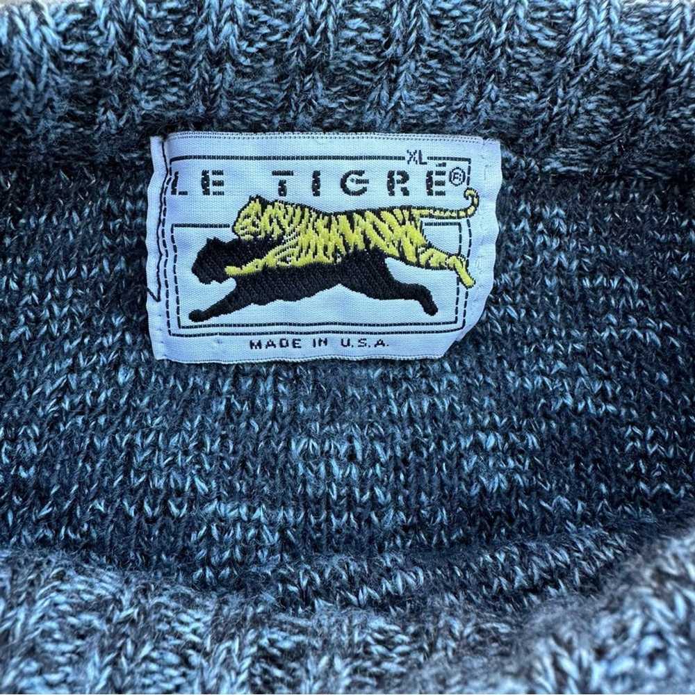 Vintage Le Tigre Sweater Mens Long Sleeve Crew Ne… - image 11