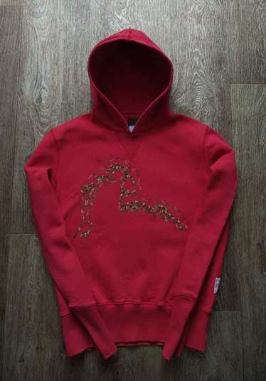 Evisu Red women`s vintage hoodie Evisu Heritage si