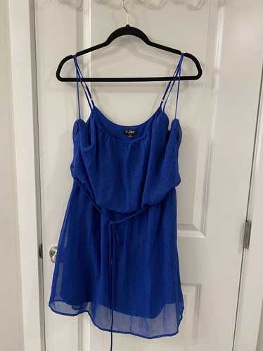 Guess Black Polka Dot Blue Dress | GUESS | XL