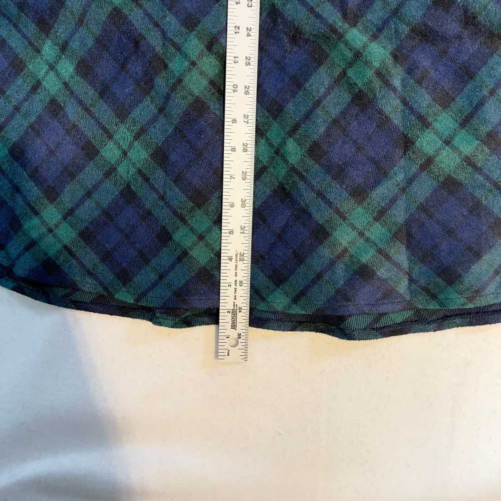 1 Box Pleated Skirt Woman XL Blue Green Plaid Lin… - image 4