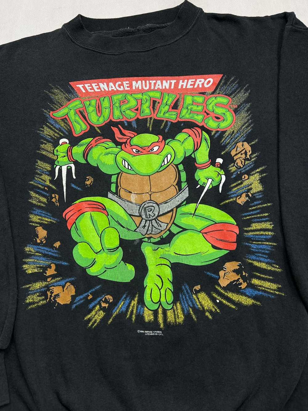 Rare × Vintage Rare Sweatshirt Turtles 1990s vint… - image 3