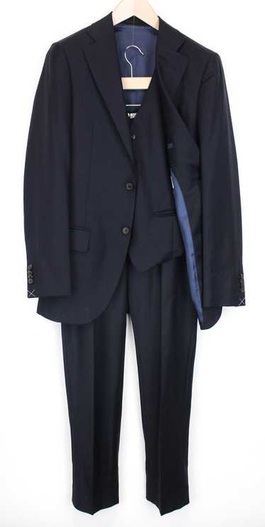 Suitsupply LAZIO UK36L Navy Wool 3 Piece Suit 6739