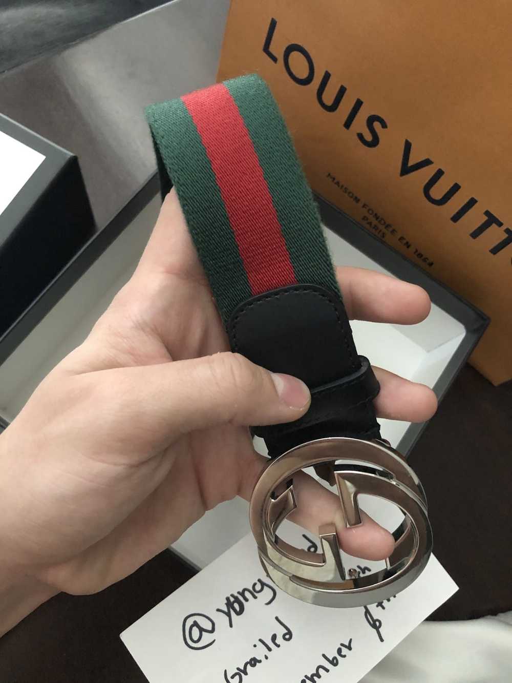 Gucci Gucci web belt green red - image 2