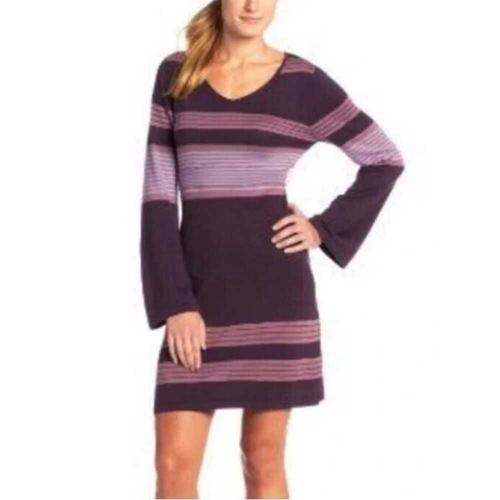 Prana Sweater Dress Womens Medium Purple Striped … - image 4