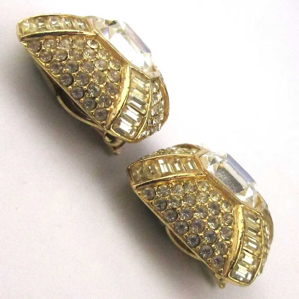 The Ultimate CINER Crystal Rhinestone Clip Earrin… - image 2