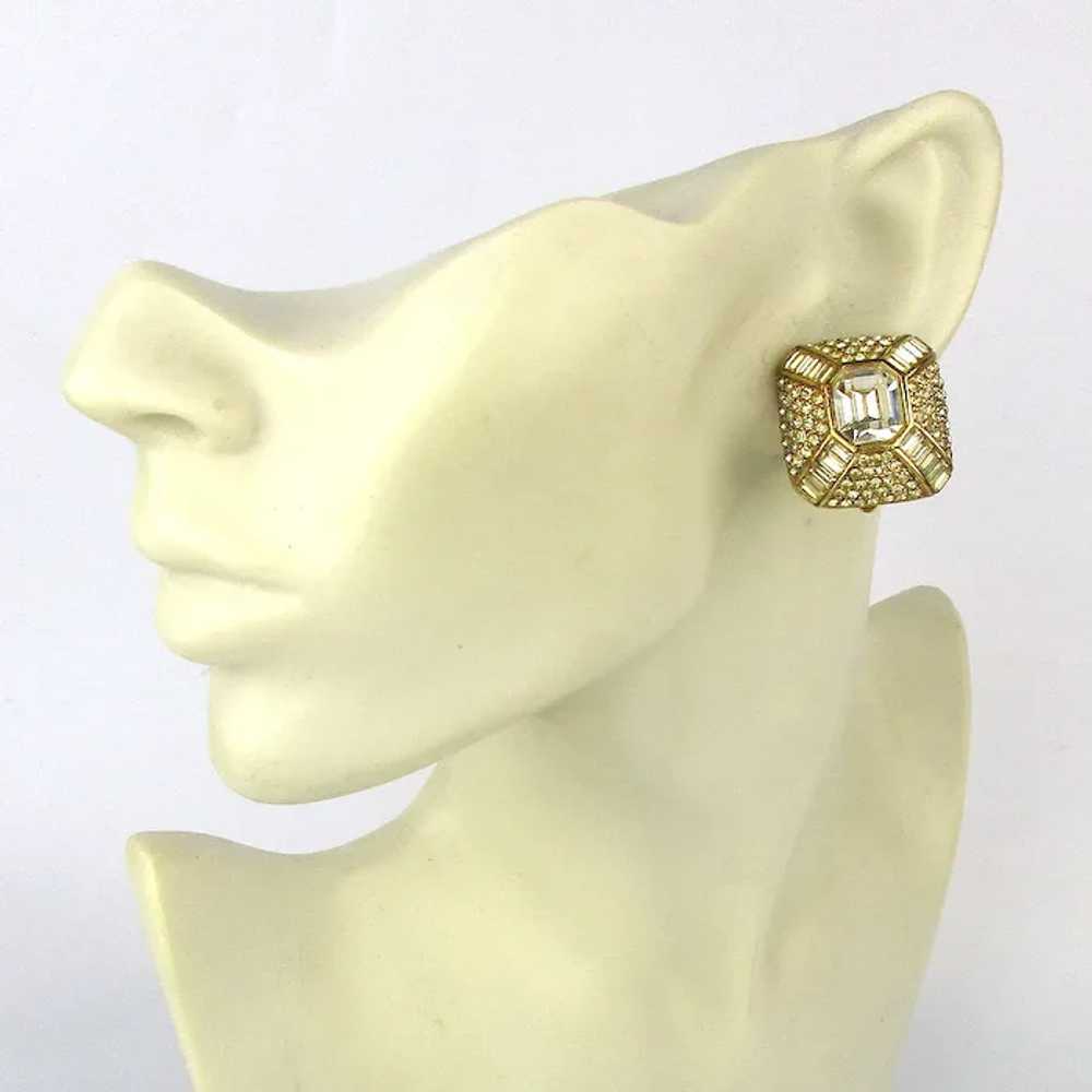 The Ultimate CINER Crystal Rhinestone Clip Earrin… - image 3