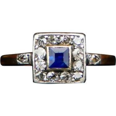 Antique Austrian Ring natural 0.5ct Sapphire 0.8c… - image 1