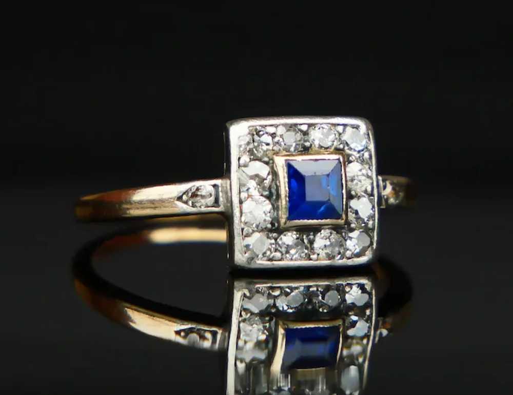 Antique Austrian Ring natural 0.5ct Sapphire 0.8c… - image 2