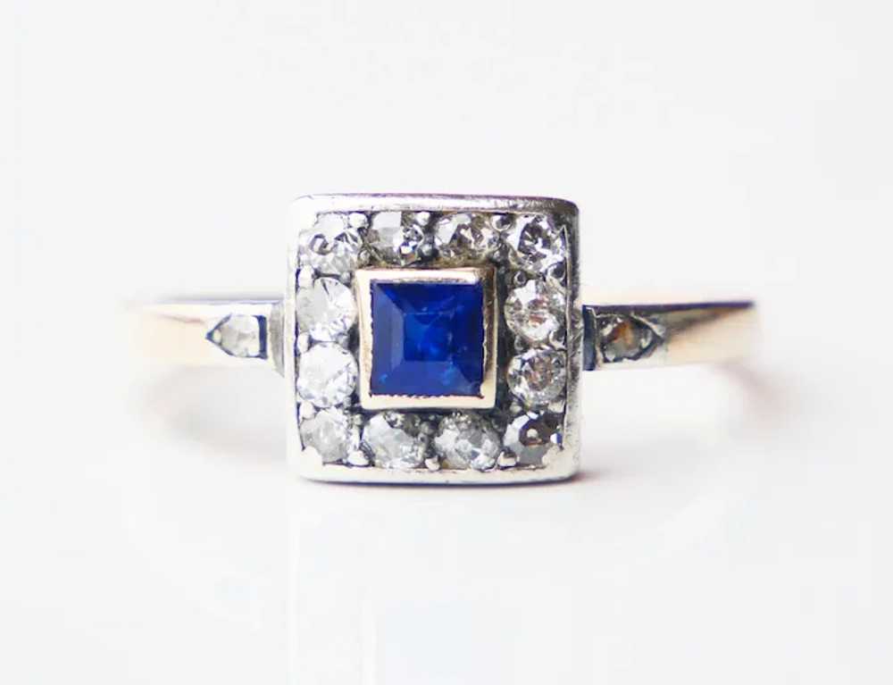 Antique Austrian Ring natural 0.5ct Sapphire 0.8c… - image 7