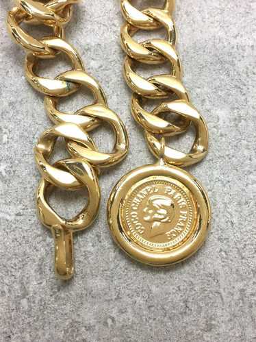 Chanel Chain Belt Vintage Medal Motif Gold Ladies'