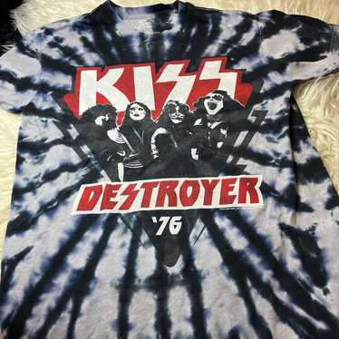 Kiss T-shirt Liquid Blue S Tye Dye Destroyer 2016 - image 1