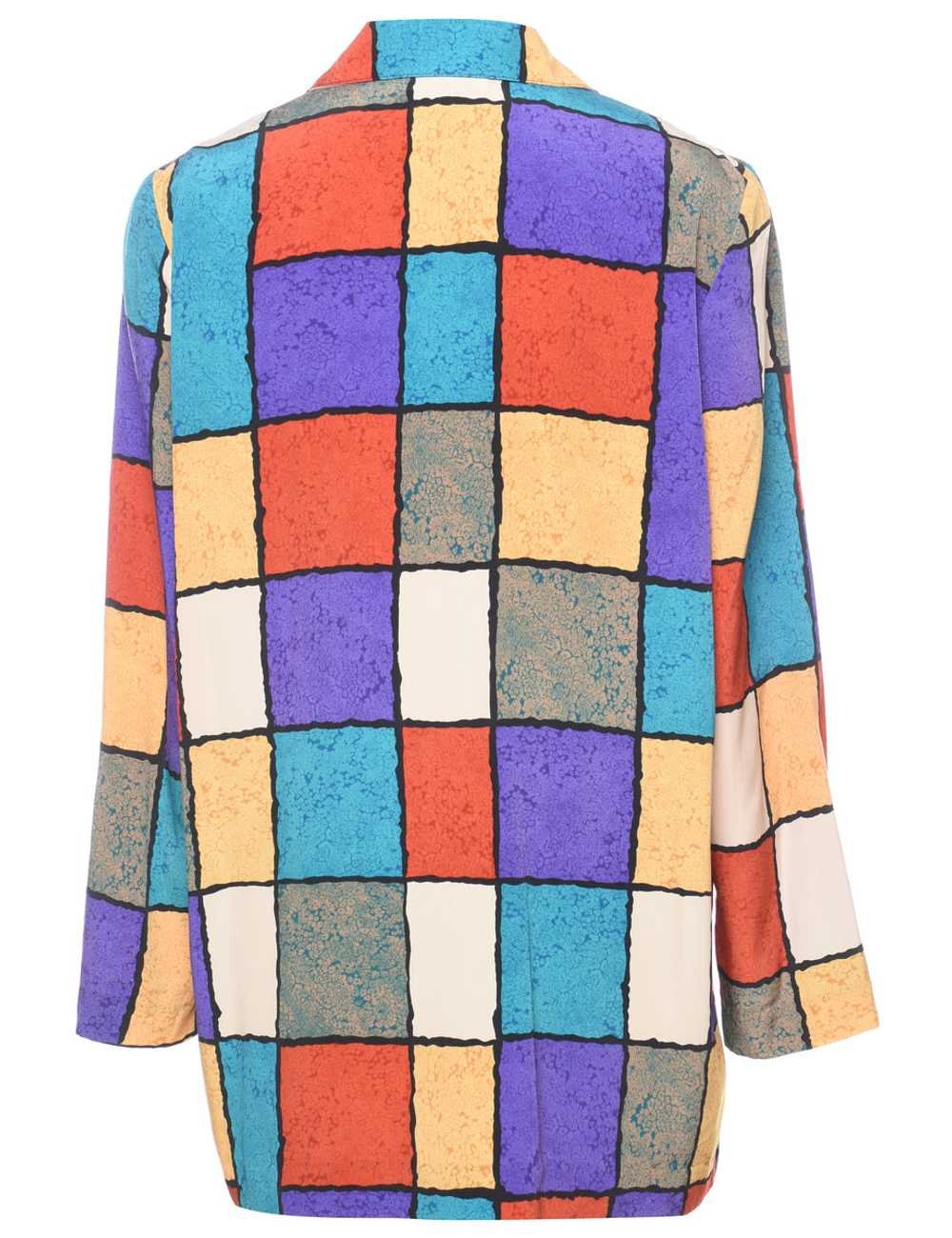 Checked 1980s Multi-Colour Blazer - L - image 2