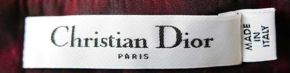 Dior Dior Red Floral Taffeta Midi Skirt - image 7