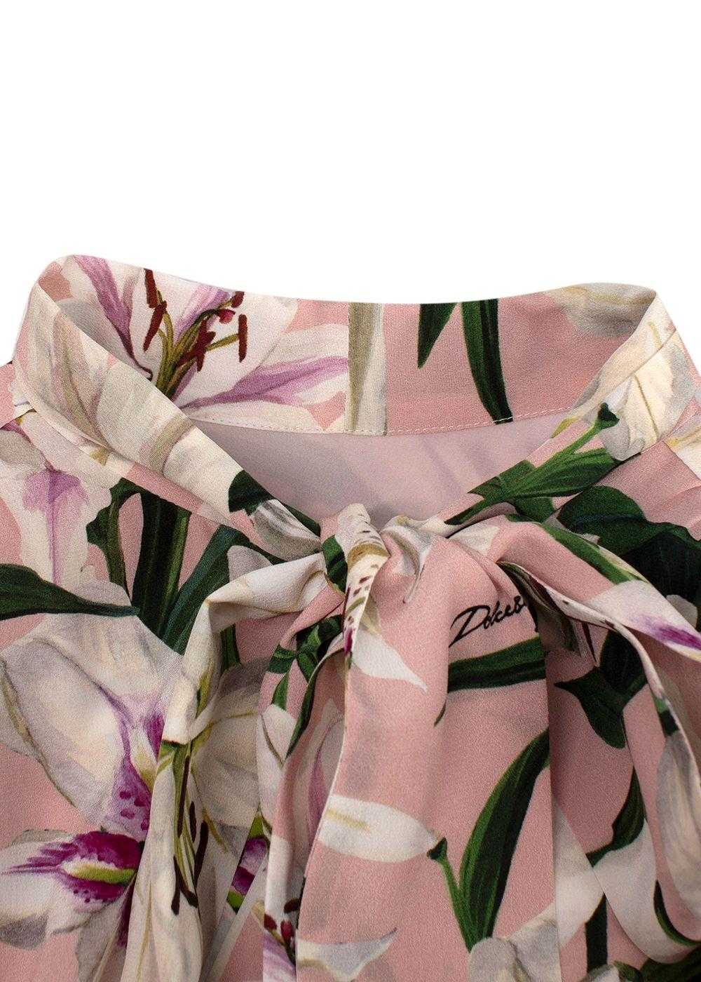 Managed by hewi Dolce & Gabbana Lilium Print Silk… - image 3