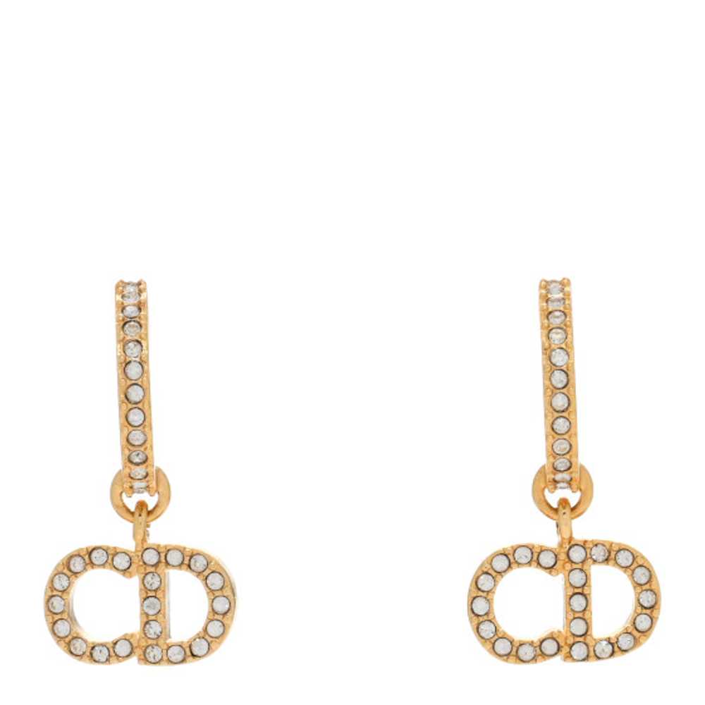 CHRISTIAN DIOR Crystal Clair D Lune Earrings Gold - image 1