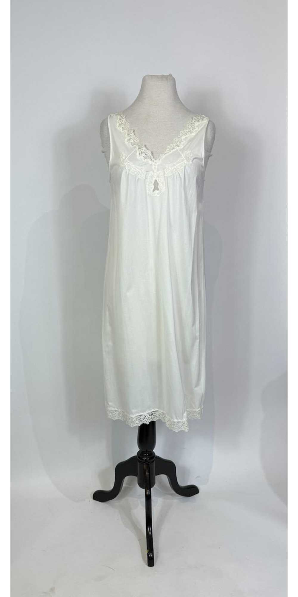 1960s Kayser White Chiffon Lace Trim Peignoir Sli… - image 2