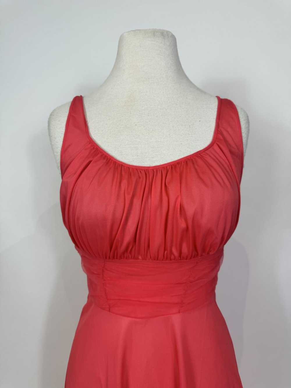1960s Hot Pink Rogers Chiffon Slip Dress Deadstoc… - image 2