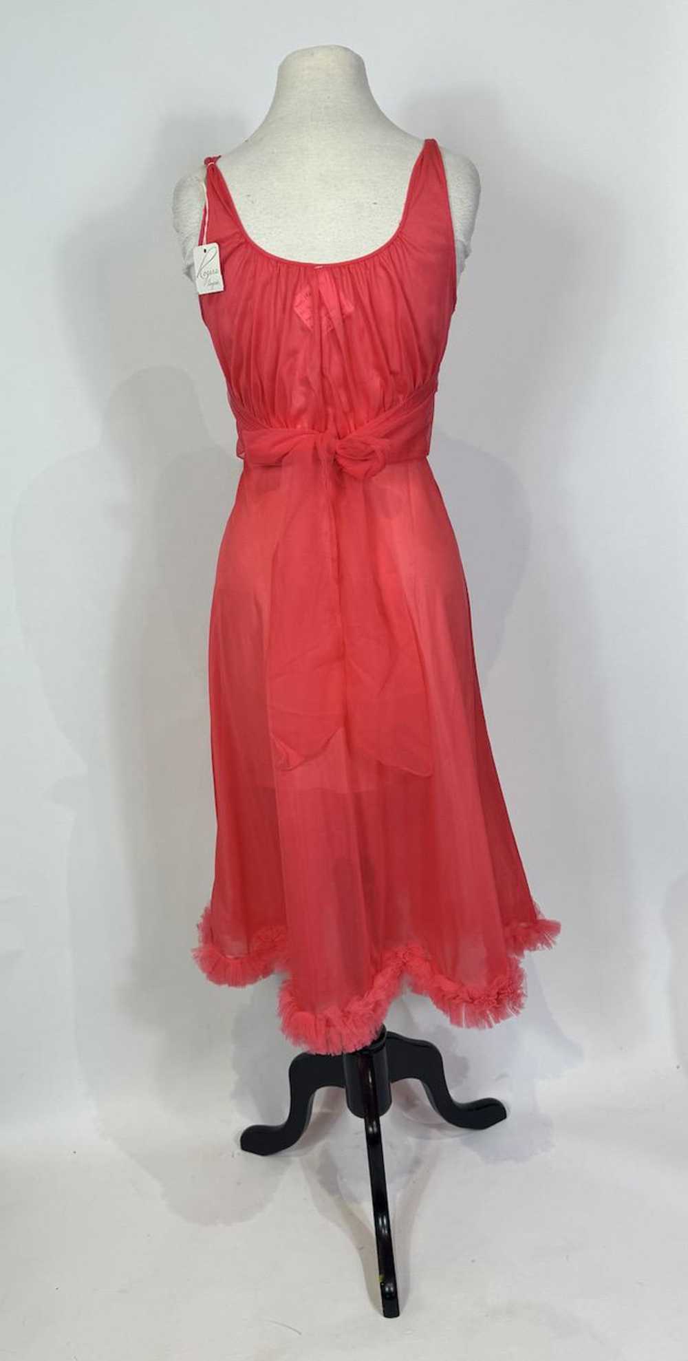 1960s Hot Pink Rogers Chiffon Slip Dress Deadstoc… - image 5