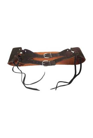 Leather belt - Pretty vintage belt 100% leather O… - image 1