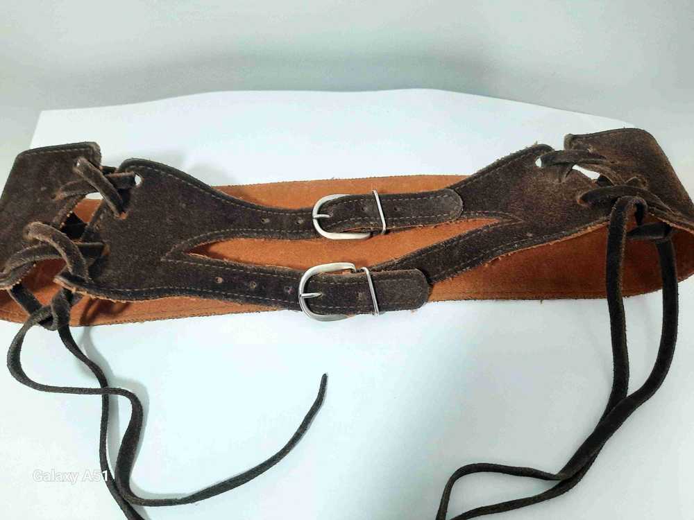 Leather belt - Pretty vintage belt 100% leather O… - image 5
