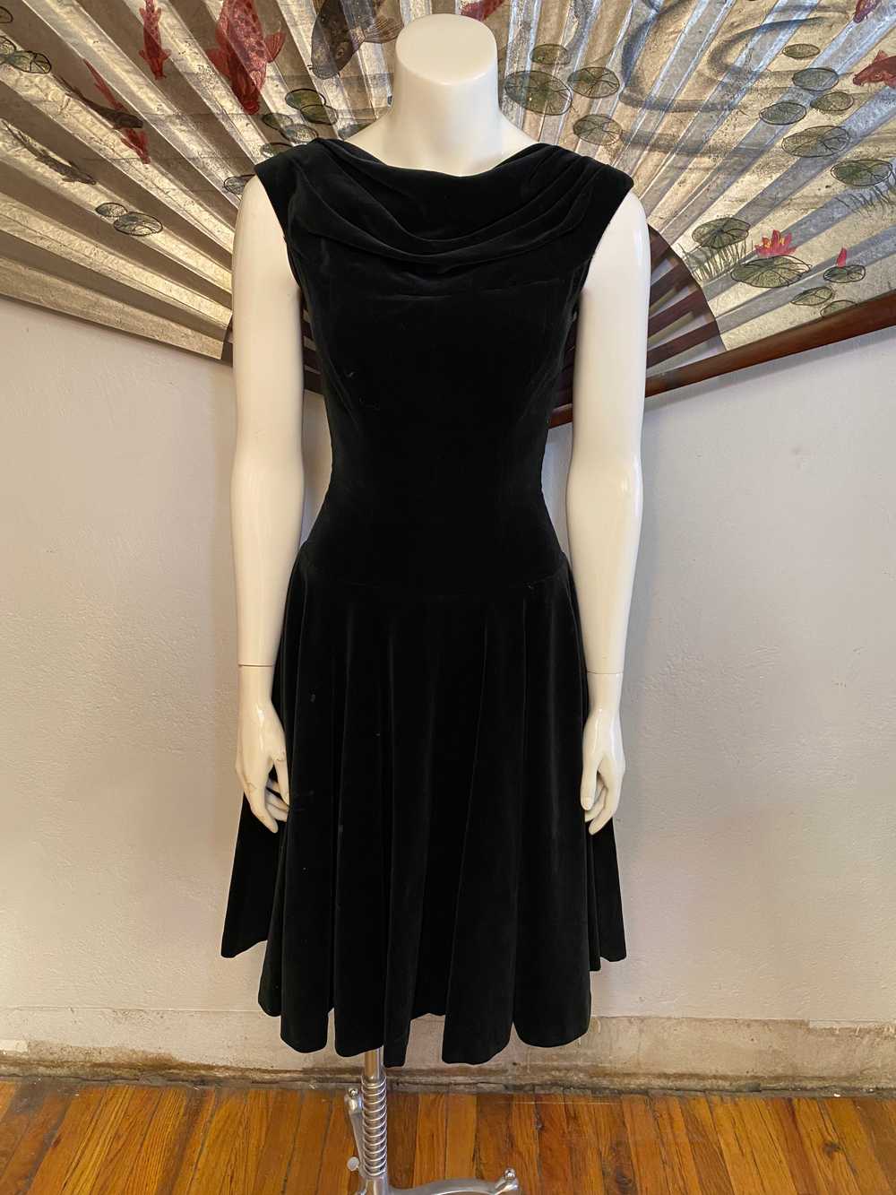 1950s Velveteen Dress, S - image 1