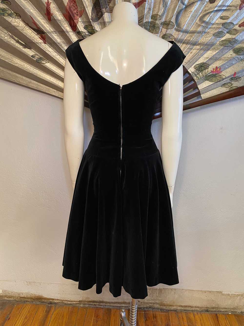 1950s Velveteen Dress, S - image 3