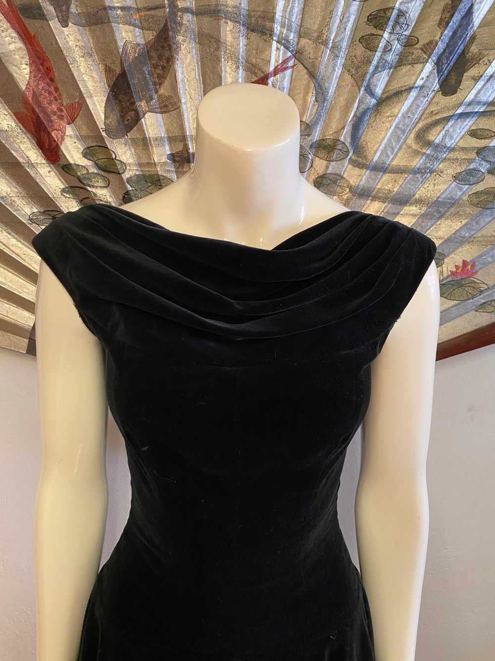 1950s Velveteen Dress, S - image 4