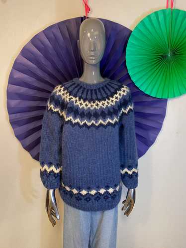 Hand Knit Icelandic Sweater, S / M - image 1