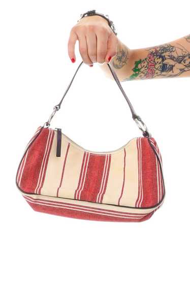 Vintage Y2K Cream & Red Striped Purse - OSFM