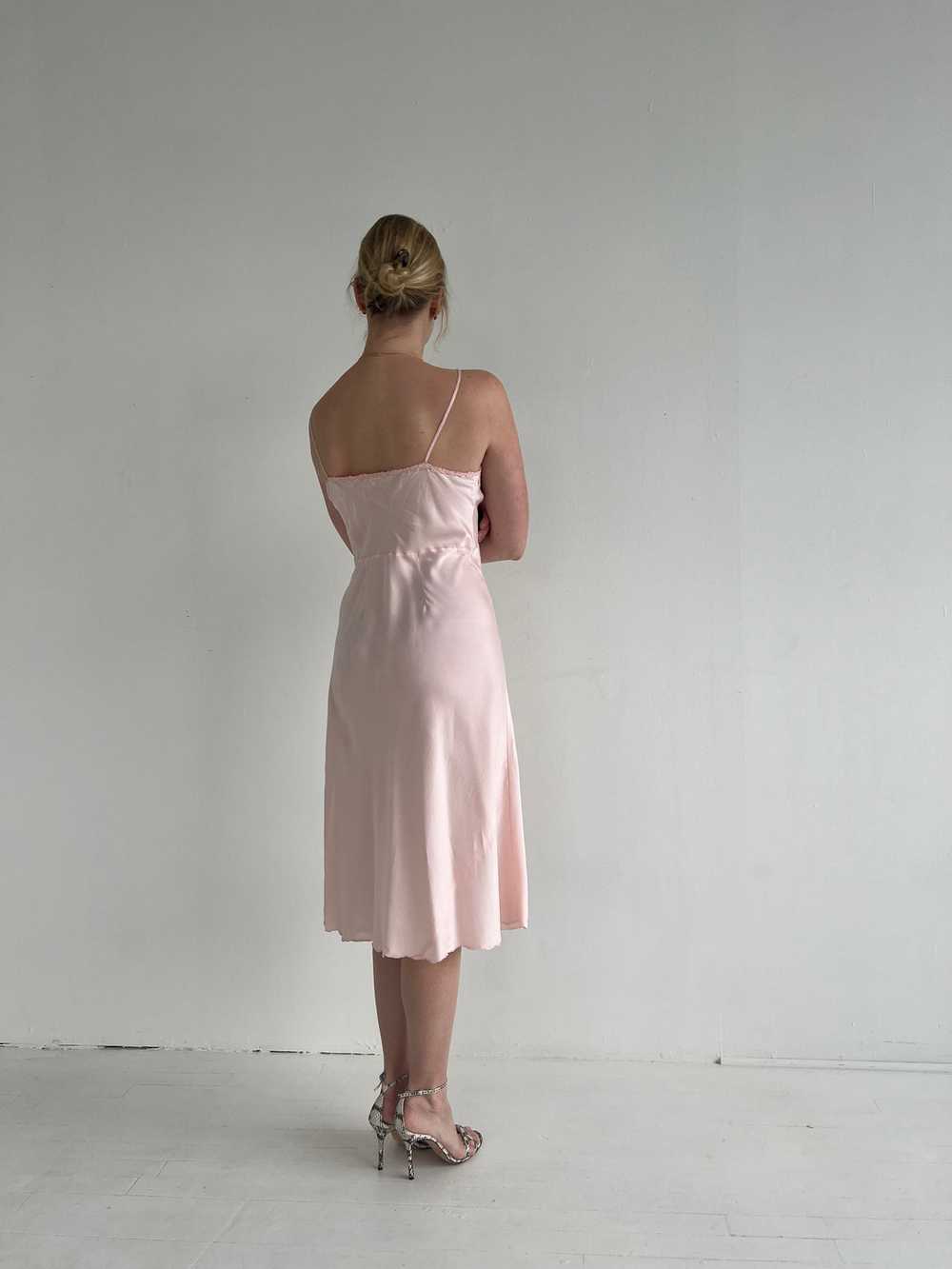 1930's Pink Silk Slip Dress with Embroidery - image 6