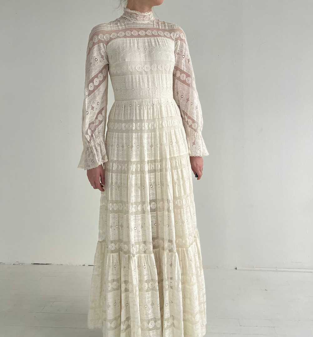 1970's White Lace Gown - image 2