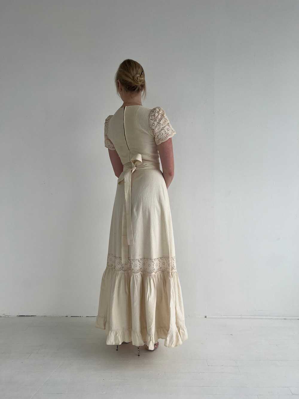 1970's Cotton Dress with Eyelet - image 6