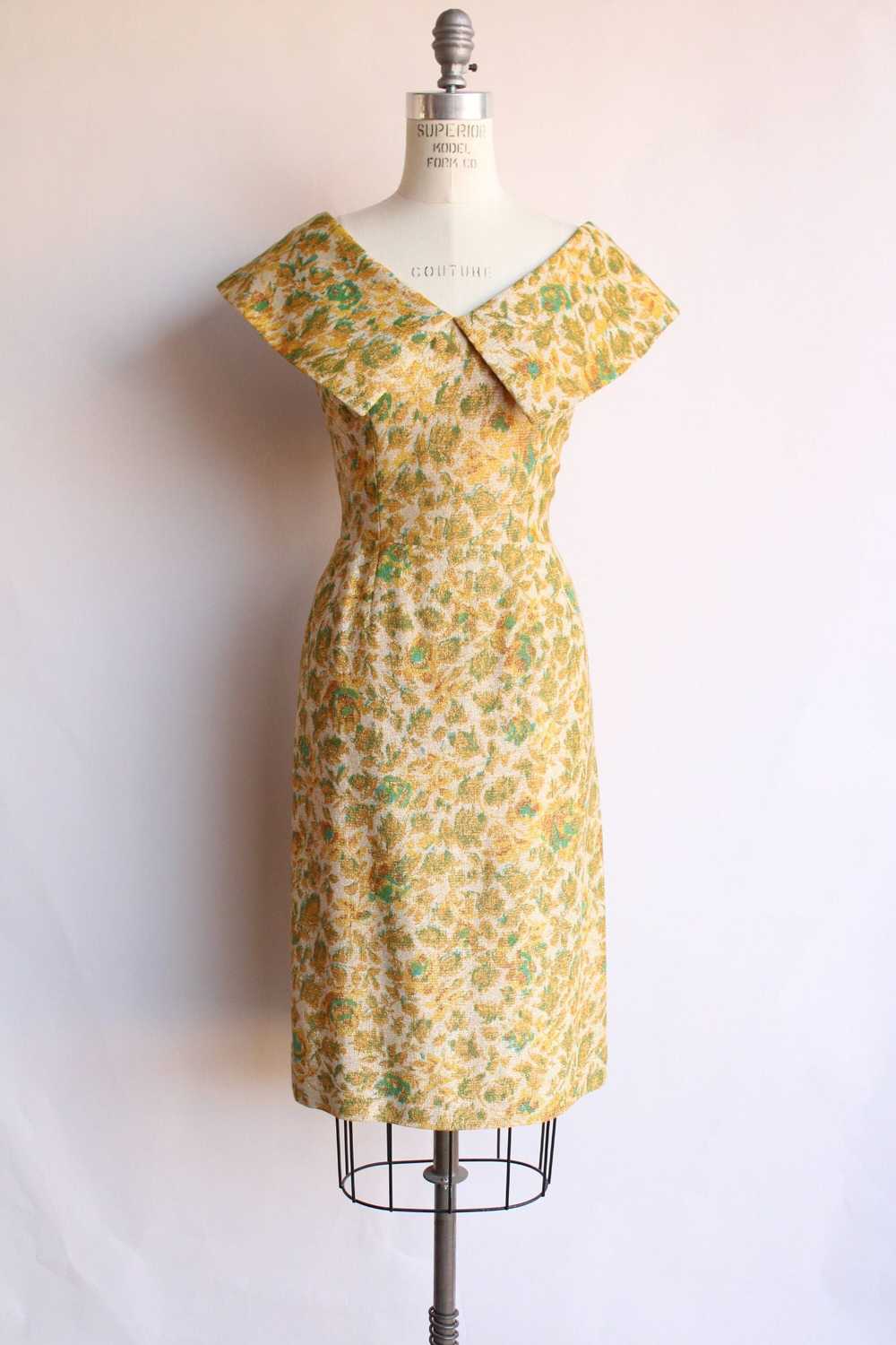 Vintage 1950s Gold Sparkly Wiggle Dress - image 1