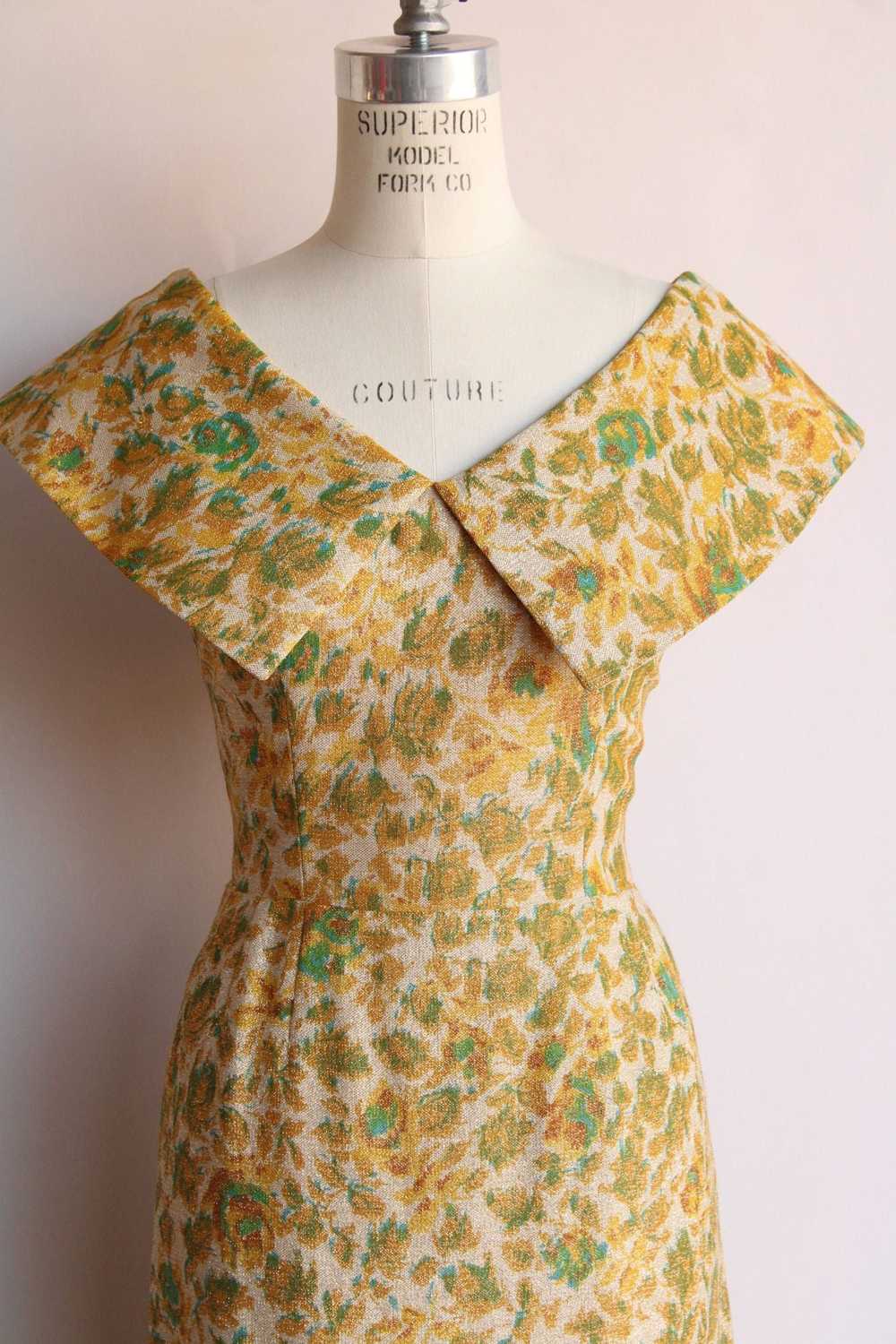 Vintage 1950s Gold Sparkly Wiggle Dress - image 2