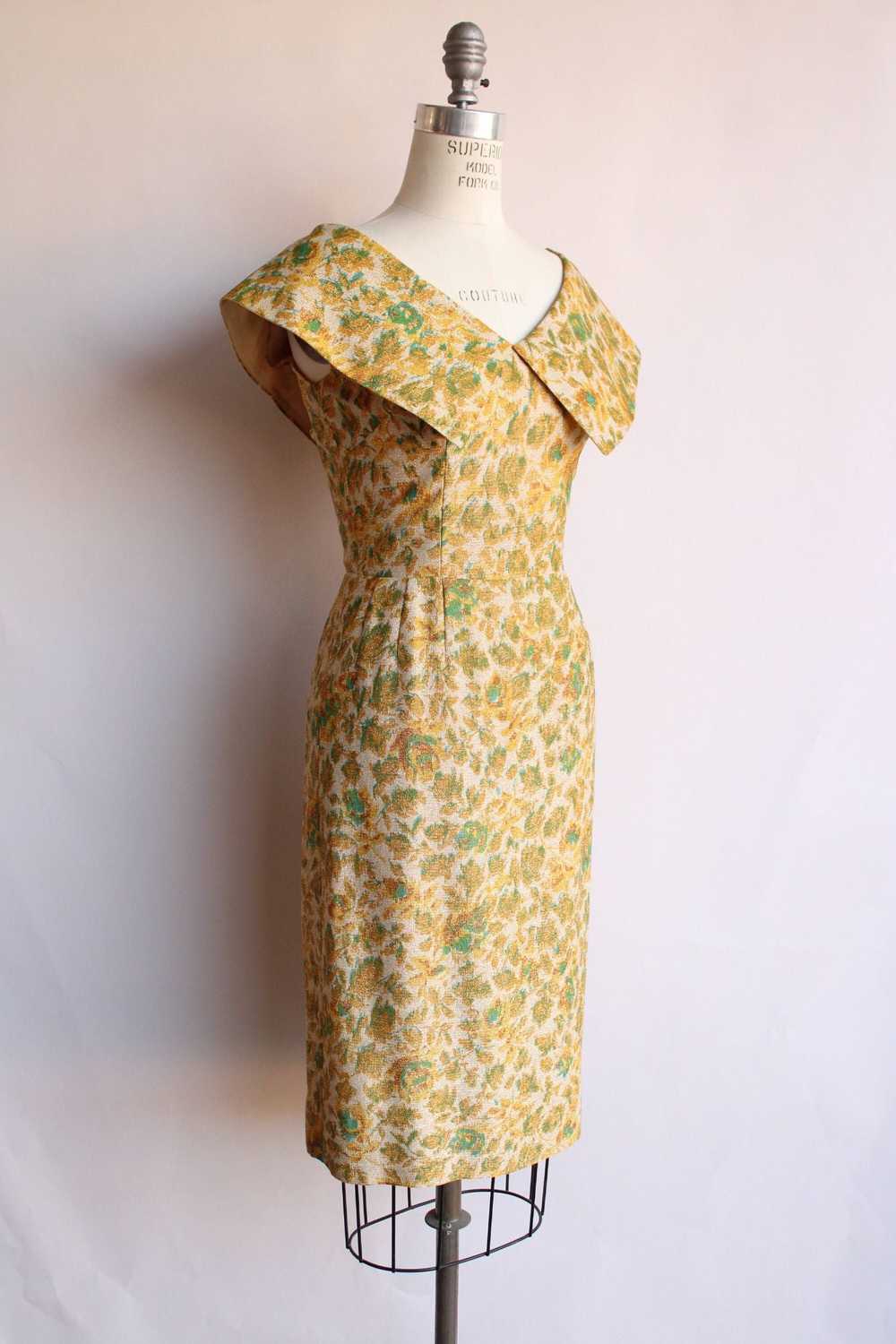 Vintage 1950s Gold Sparkly Wiggle Dress - image 5