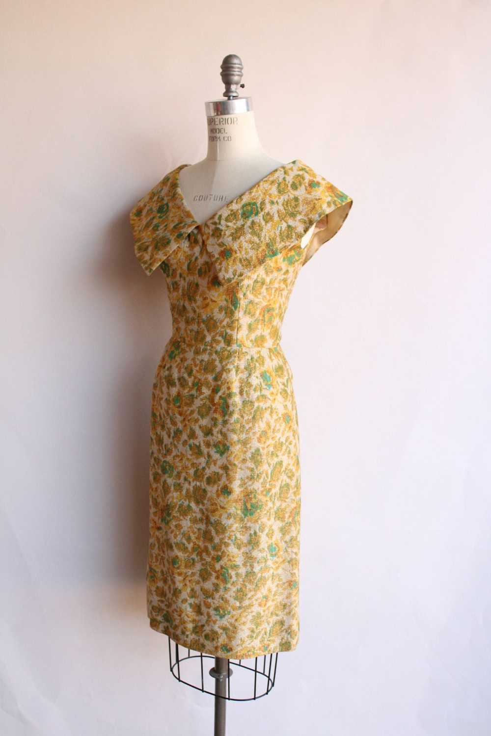 Vintage 1950s Gold Sparkly Wiggle Dress - image 6