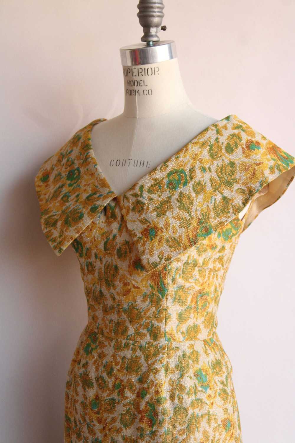 Vintage 1950s Gold Sparkly Wiggle Dress - image 7