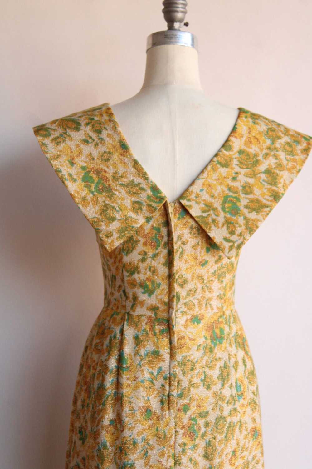 Vintage 1950s Gold Sparkly Wiggle Dress - image 8