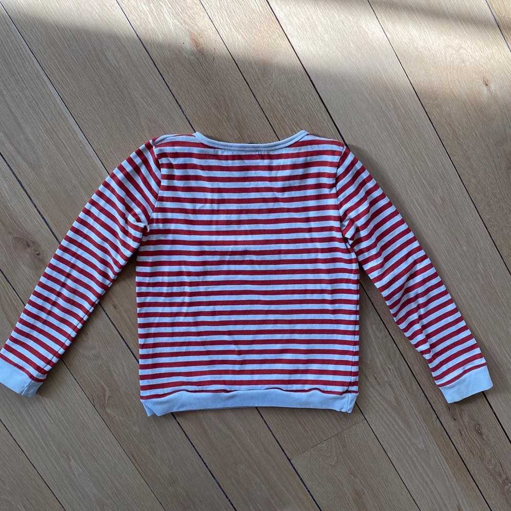 Rare! Vintage APC Red & White Striped Sweatshirt … - image 2