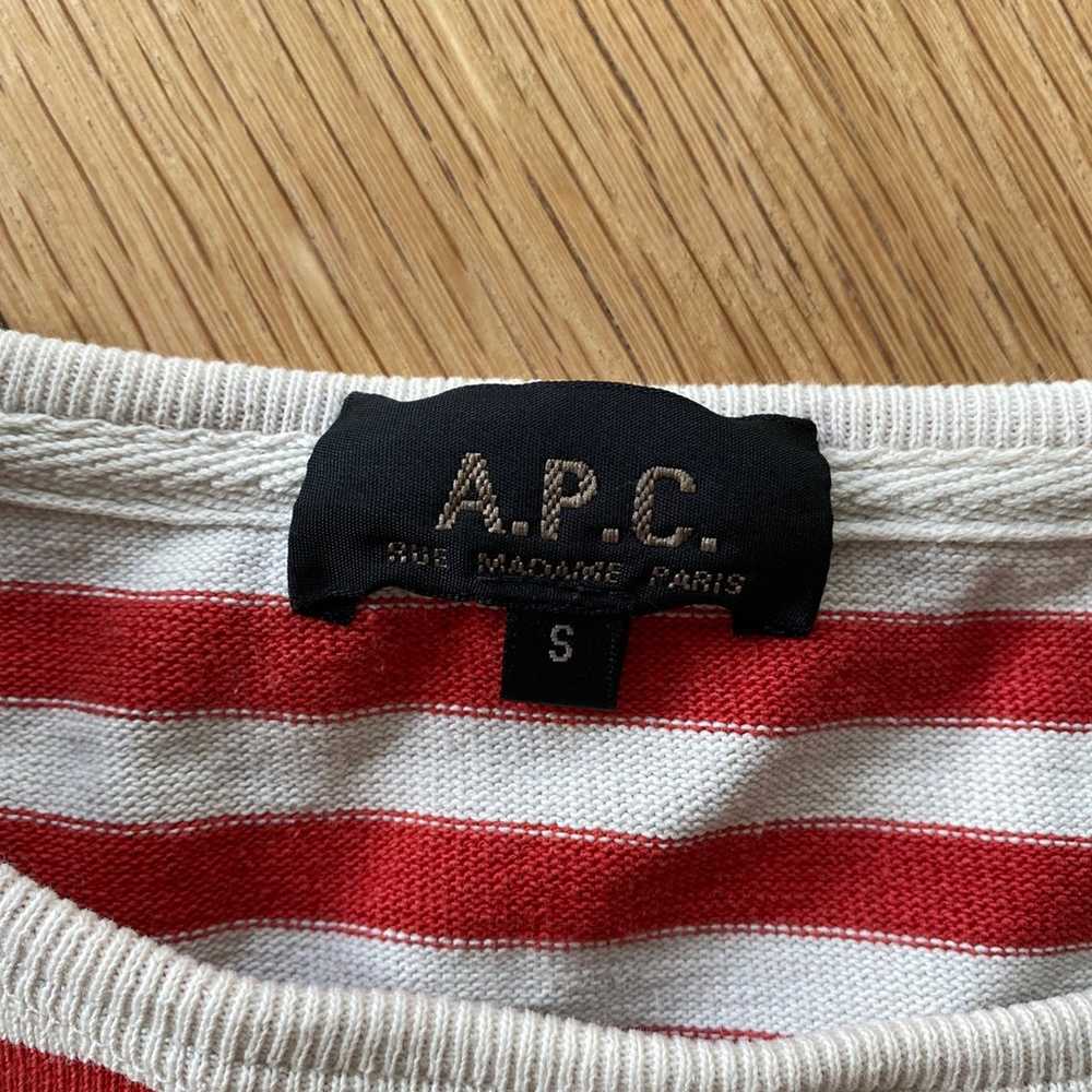 Rare! Vintage APC Red & White Striped Sweatshirt … - image 3