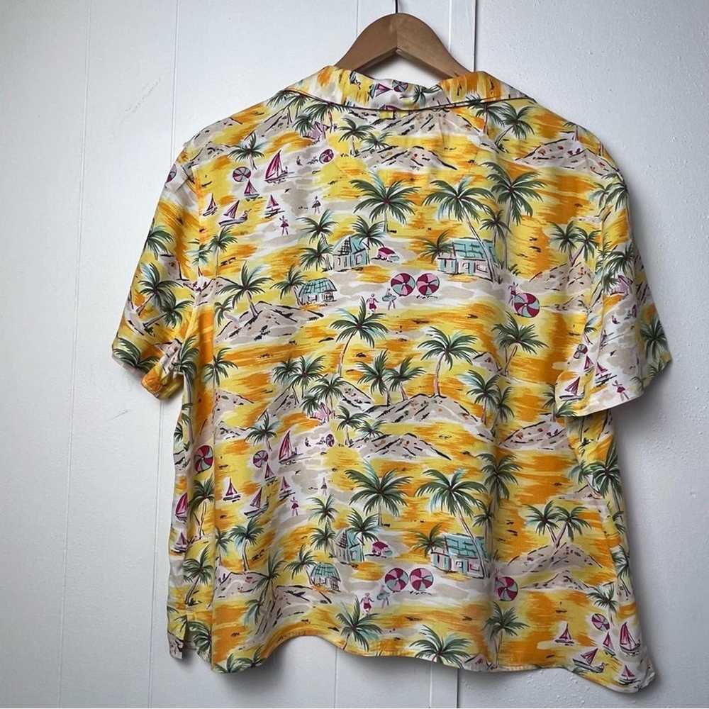Vintage 90s Gloria Vanderbilt Yellow Hawaiin Crop… - image 11