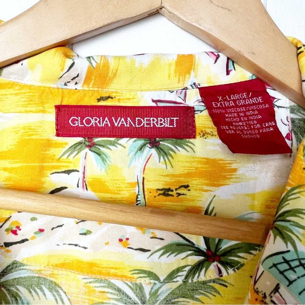 Vintage 90s Gloria Vanderbilt Yellow Hawaiin Crop… - image 2