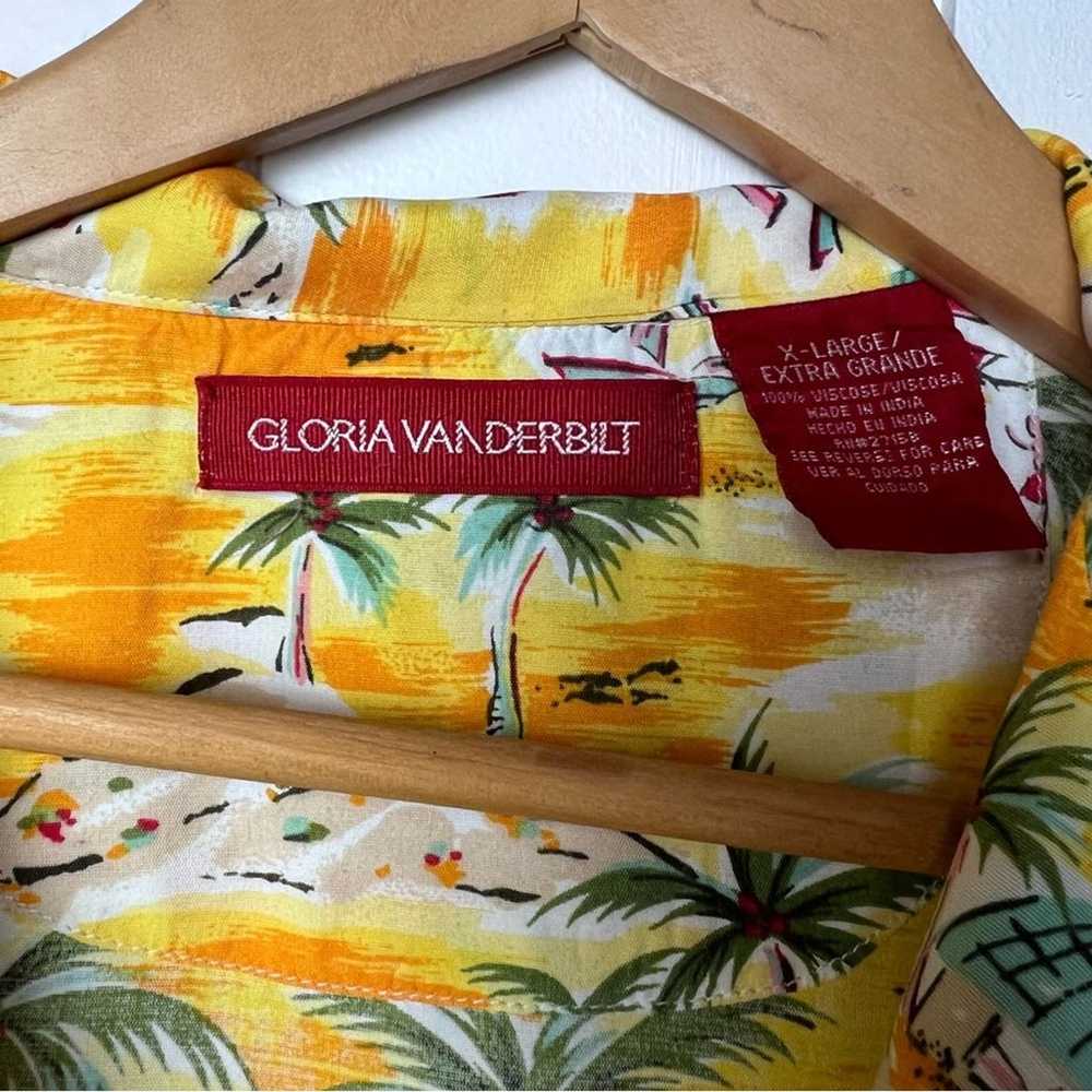 Vintage 90s Gloria Vanderbilt Yellow Hawaiin Crop… - image 8