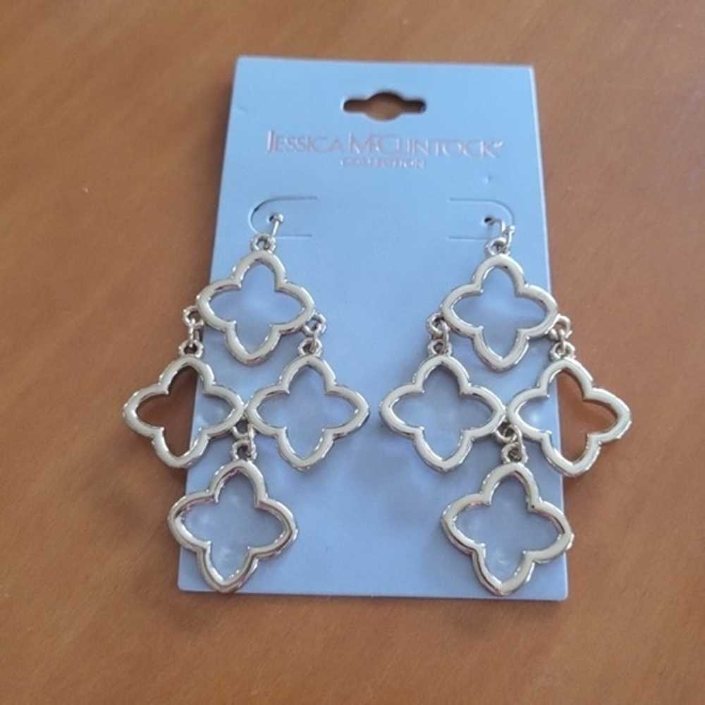 Jessica McClintock Gold Drop Dangle Earrings - image 1