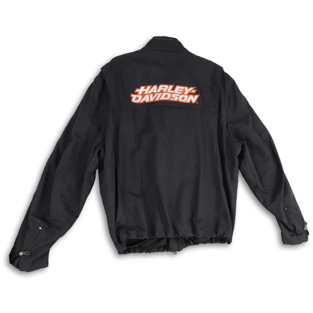 Harley-Davidson Mens Black Orange Long Sleeve Ban… - image 2