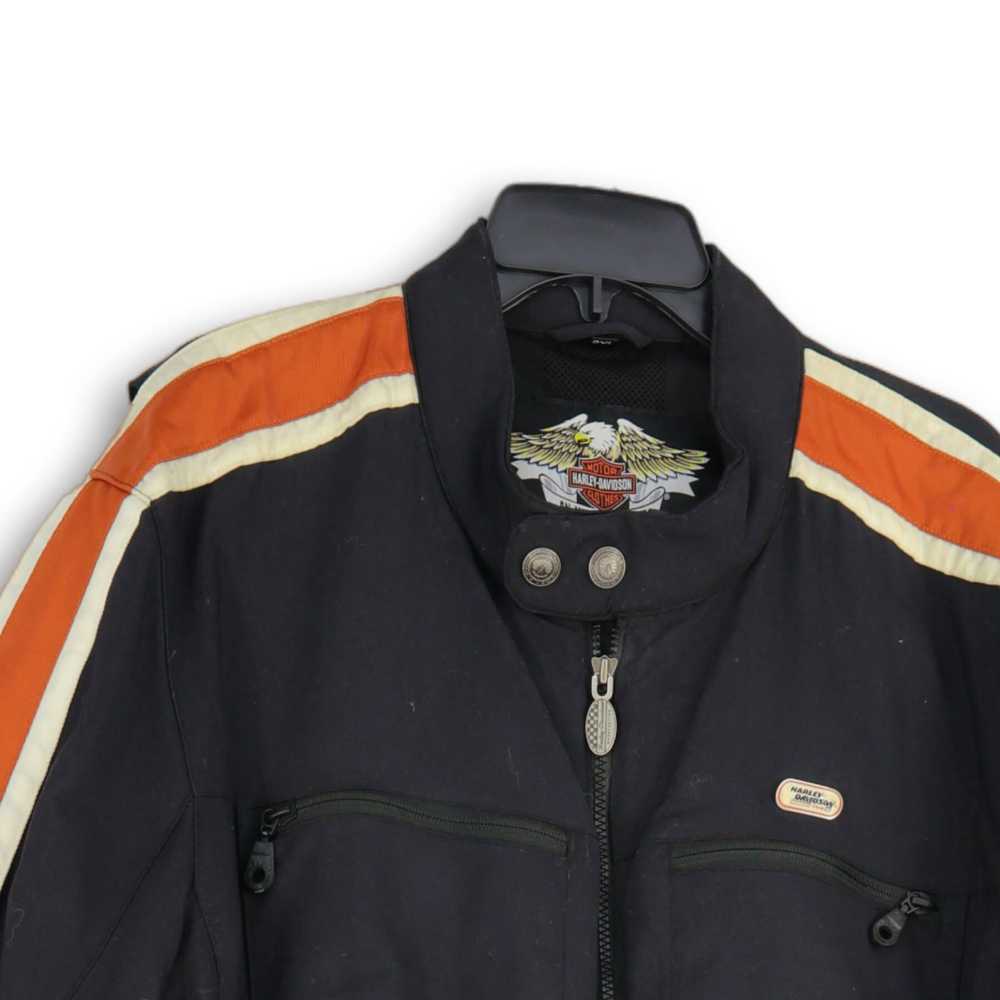 Harley-Davidson Mens Black Orange Long Sleeve Ban… - image 3