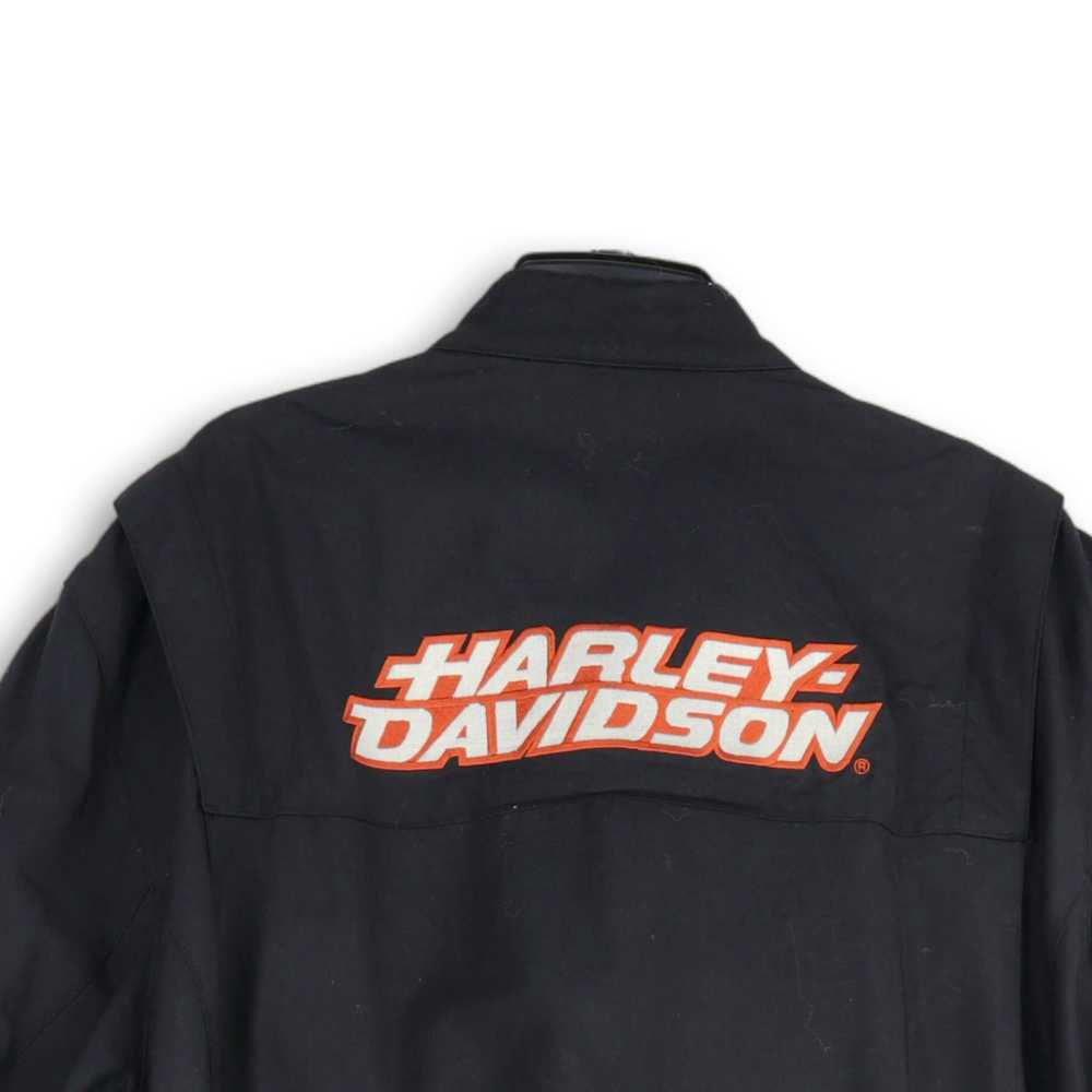 Harley-Davidson Mens Black Orange Long Sleeve Ban… - image 4