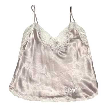 Sheer Pink Lace Camisole Chemise with White Dove Adjustable Straps