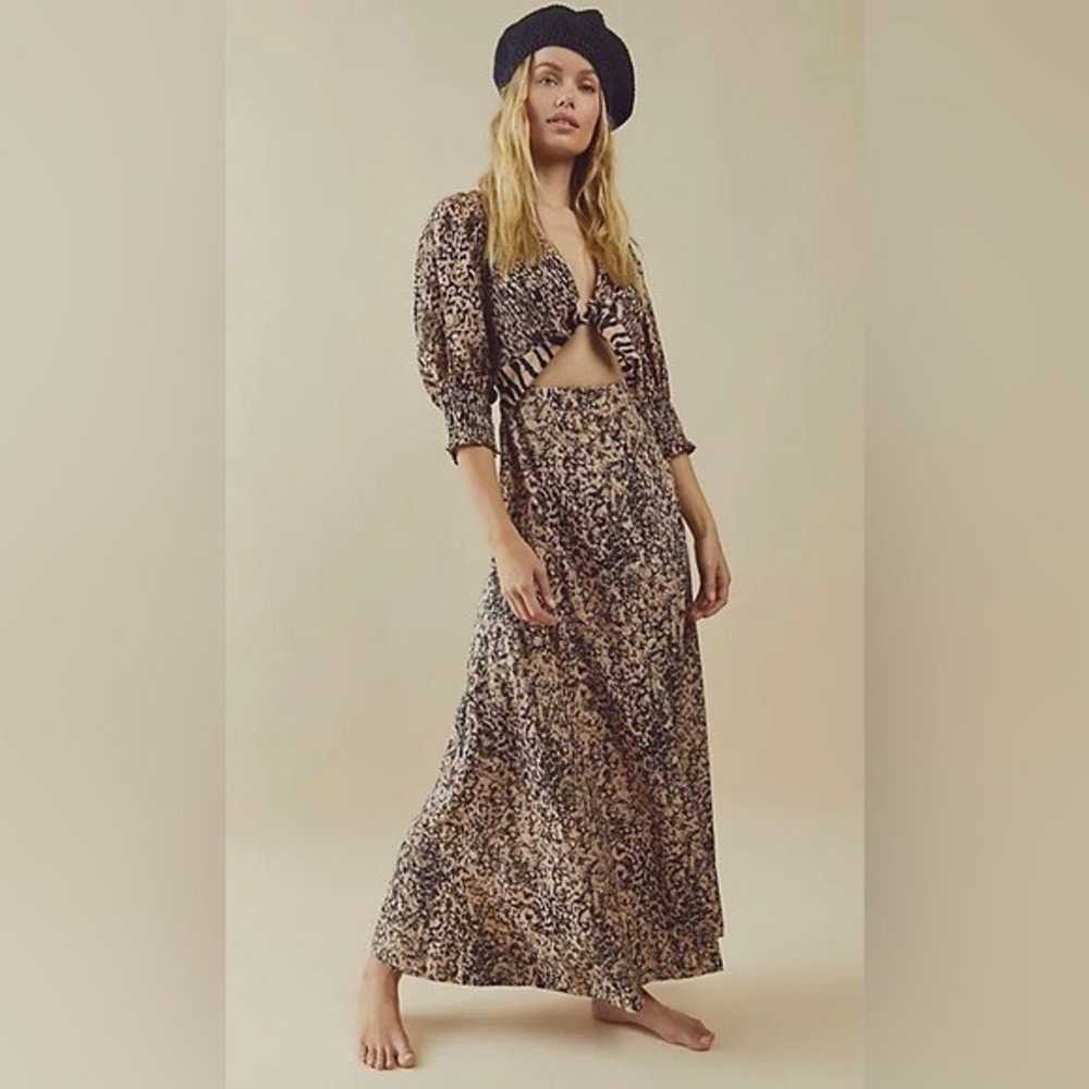 Free People String of Hearts animal print maxi dr… - image 1