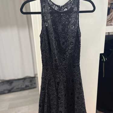 Aqua black lace dress